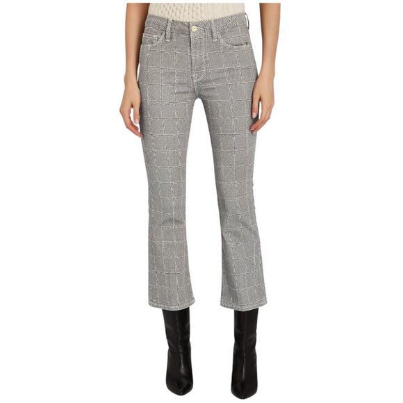 Frame - “Le Crop Mini Boot” Jeans in Grey Plaid, Cropped, Bootcut - Size 25 - Picture 1 of 17